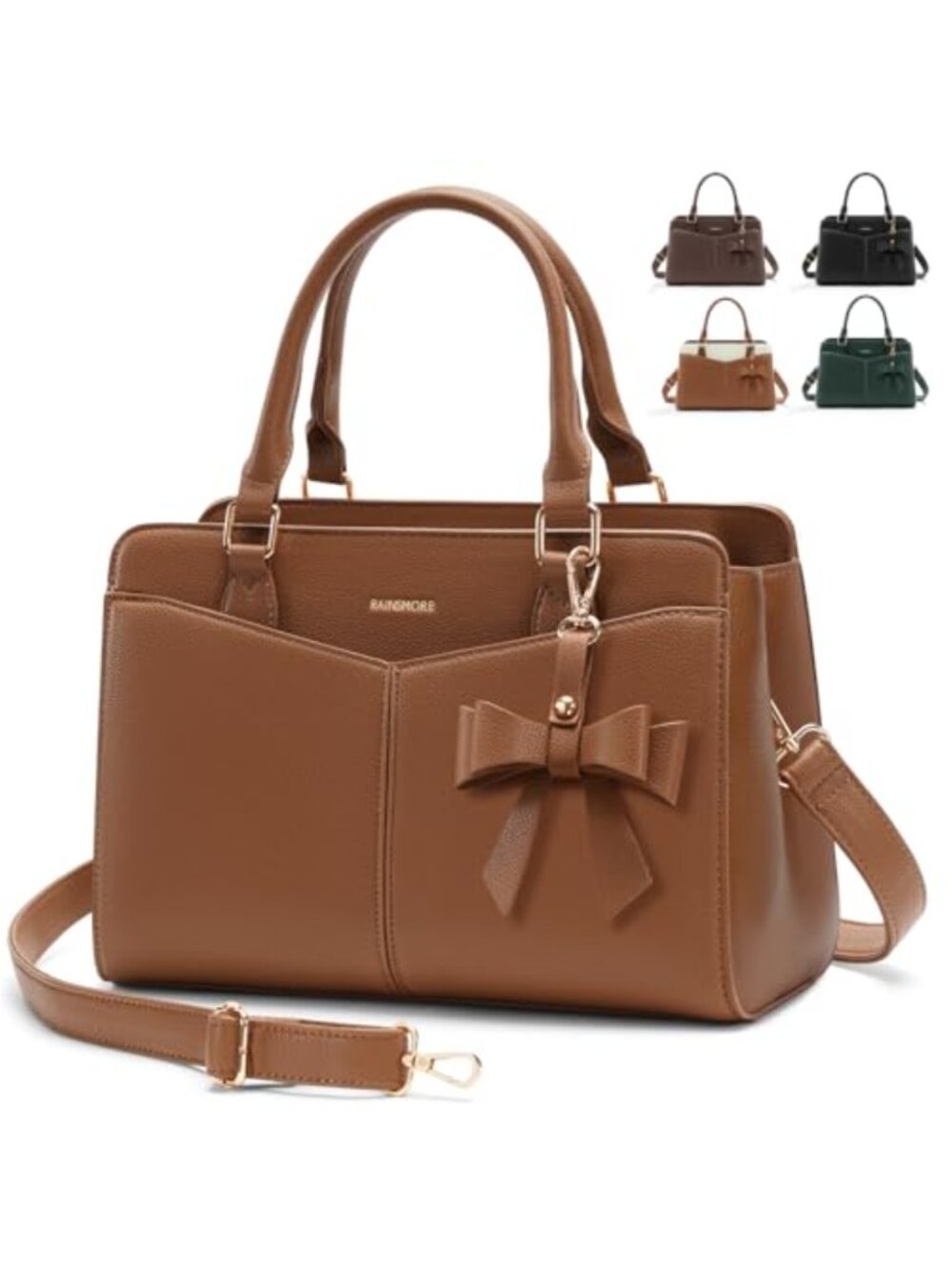 Waterproof PU Leather Top Handle Handbag, Anti-Theft Tote, Fits iPad, Crossbody